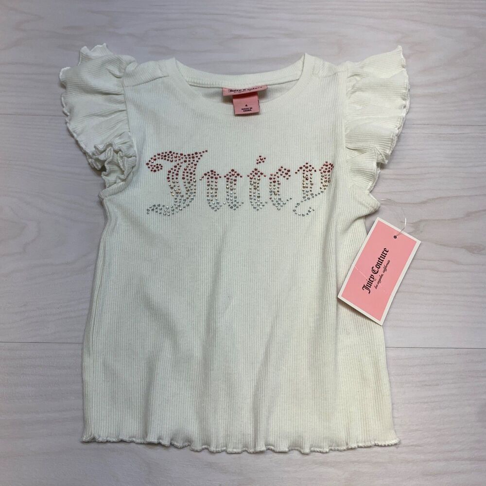 Juicy Couture White‎ Girls Size 4 Toddler T-shirt Pink